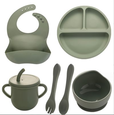 Conjunto de silicone para alimentação de bebê de silicone para crianças pequenas
