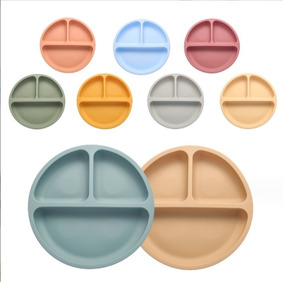 Alimentos suaves de silicone para bebê 3 Placas divididas para crianças Desenho de estilo Nenhum