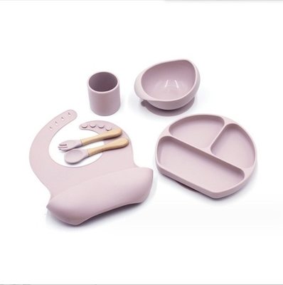 Conjunto de alimentação de silicone Best seller Produtos para bebê Placas para bebê Conjunto de recém-nascidos Conjunto de presente