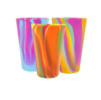 Silicone de qualidade alimentar 480 ml Taye Dye Silicone Tumblers Cups para água potável e café