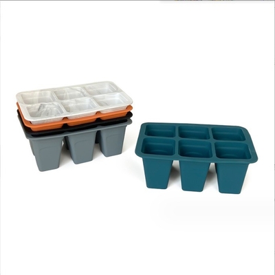 6cells silicone plástico bandeja de infância quadrados vasos de flores plantadores para acabamento de jardim