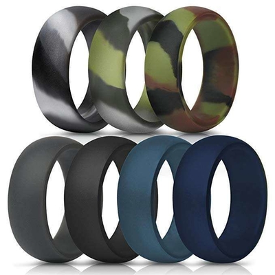 Anel de casamento de silicone para homens 8.7mm Larga Banda de casamento de borracha 2.5mm espessa