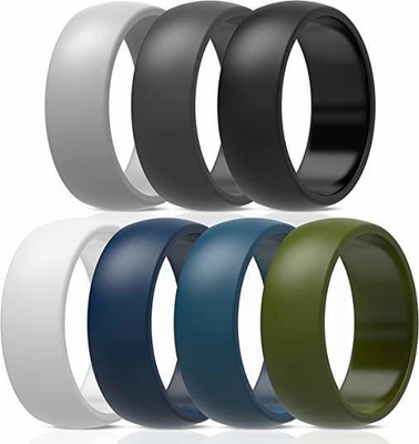 Anel de casamento de silicone para homens 8.7mm Larga Banda de casamento de borracha 2.5mm espessa