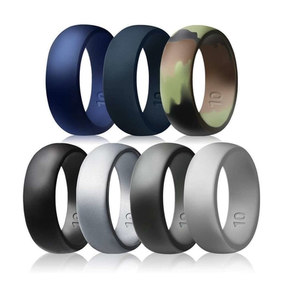 Anel de casamento de silicone para homens 8.7mm Larga Banda de casamento de borracha 2.5mm espessa
