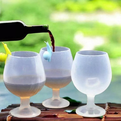 Copo de vinho de silicone descartável criativo de viagem para acampamento ao ar livre