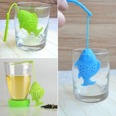 INFUSOR PORTÁVEL de chá ecológico com filtro de silicone reutilizável e multicolor