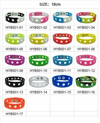 Pulseira esportiva de silicone de 18 cm de comprimento com serviço de moldagem e ornamento personalizado