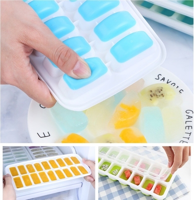 Ferramentas de sorvete Tipo Fabricantes de sorvete Livre de BPA 14 cavidade silicone molde de gelo com tampa