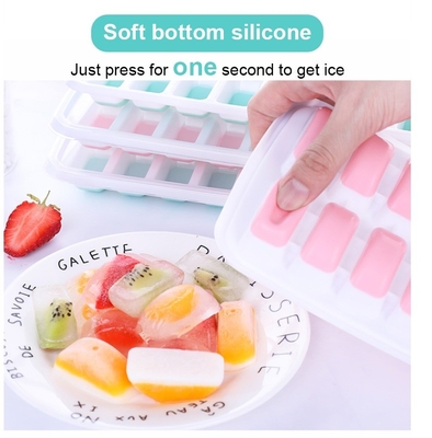 18 Cavidade Eco-Friendly Silicone Ice Cube Tray Mold com tampa removível Material durável