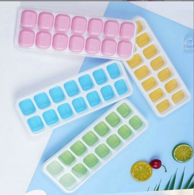 14 moldes para fabricação de cubos de gelo com tampa e plástico PP livre de BPA