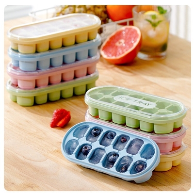 Molde de cubos de gelo de silicone de qualidade alimentar para armazenamento de grande capacidade em frigoríficos domésticos