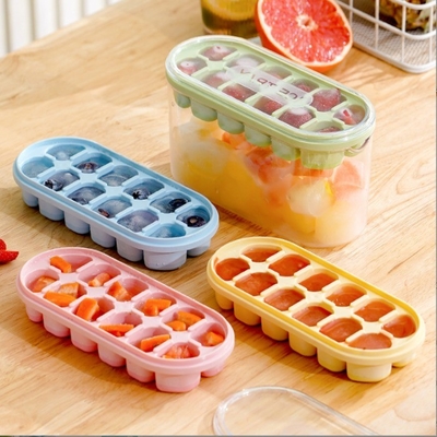 Molde de cubos de gelo de silicone de qualidade alimentar para armazenamento de grande capacidade em frigoríficos domésticos
