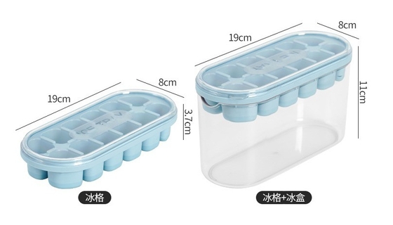 Molde de cubos de gelo de silicone de qualidade alimentar para armazenamento de grande capacidade em frigoríficos domésticos