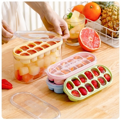 Molde de cubos de gelo de silicone de qualidade alimentar para armazenamento de grande capacidade em frigoríficos domésticos