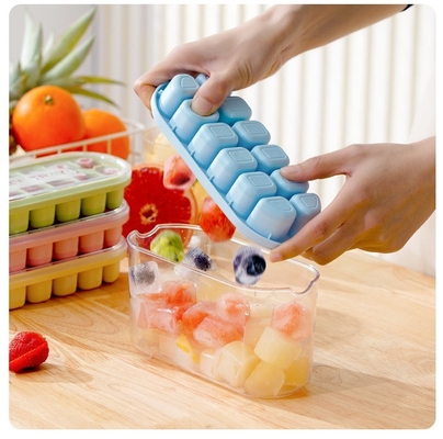 Molde de cubos de gelo de silicone de qualidade alimentar para armazenamento de grande capacidade em frigoríficos domésticos