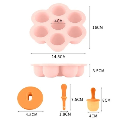 Grade Alimentar Molde de Gelo de Silicone 7 Buracos Popsicle DIY Caixa de Sorvete Molde de Popsicle de Silicone