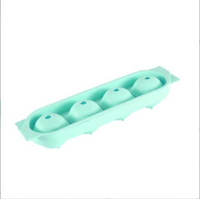 Silicone Ice Cube Tray Moldes Crystal Clear 4 Cavidade Esfera Redonda Portátil
