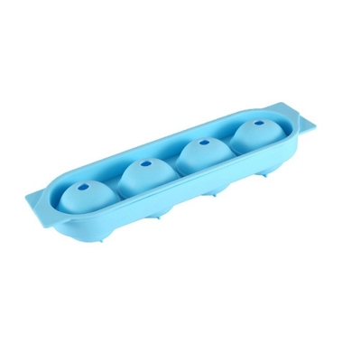Silicone Ice Cube Tray Moldes Crystal Clear 4 Cavidade Esfera Redonda Portátil