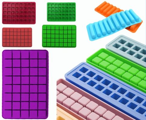 Peça moldada em borracha de silicone SBR especializada para a produção de bandejas de cubos de bolas de gelo