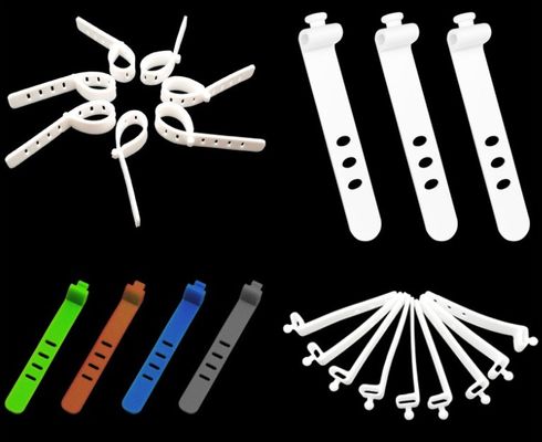 MVQ Custom Molding Silicone Rubber Molded Part for Multifunctional Adjustable Cable Band