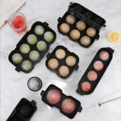 Bolinha de gelo de silicone de armazenamento quente de liberação fácil bandeja de cubo de esfera reutilizável para uísque