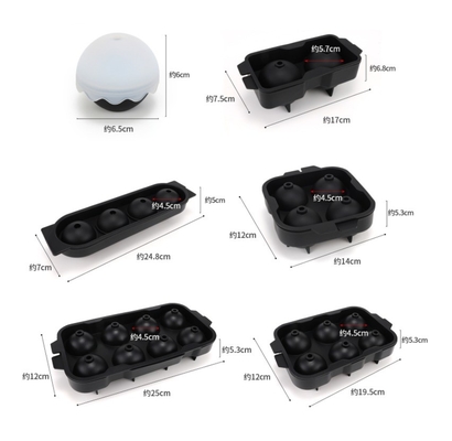 Bolinha de gelo de silicone de armazenamento quente de liberação fácil bandeja de cubo de esfera reutilizável para uísque