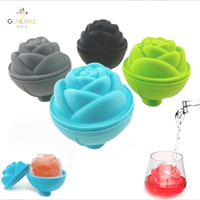 Ferramentas de sorvete Molde de silicone Rosa de forma de flor Bola de gelo Face Roller de gelo para benefício