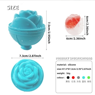Ferramentas de sorvete Molde de silicone Rosa de forma de flor Bola de gelo Face Roller de gelo para benefício