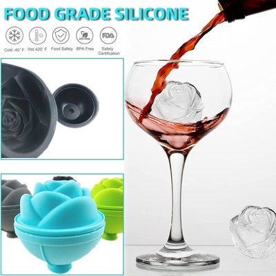 Ferramentas de sorvete Molde de silicone Rosa de forma de flor Bola de gelo Face Roller de gelo para benefício