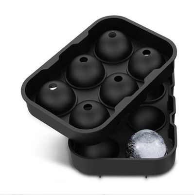 Ferramentas de sorvete 6 Cavidade Grade de Alimentos de silicone redondo Ice Cube Tray com tampa e tampa