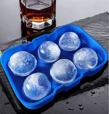 Ferramentas de sorvete 6 Cavidade Grade de Alimentos de silicone redondo Ice Cube Tray com tampa e tampa