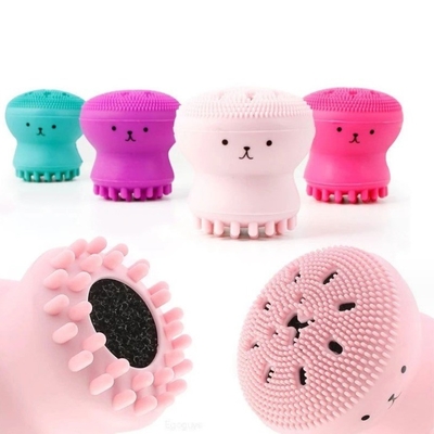 Esfoliação facial de silicone com forma de polvo e com estoque
