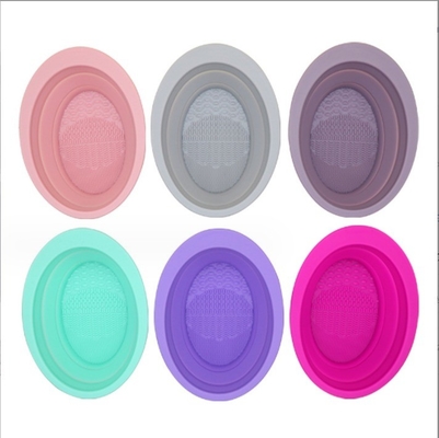 Pad de limpeza de espuma de estilo sustentável de maquiagem de silicone, escova de limpeza de limpeza de lavagem
