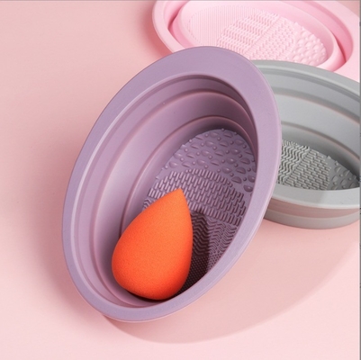 Pad de limpeza de espuma de estilo sustentável de maquiagem de silicone, escova de limpeza de limpeza de lavagem