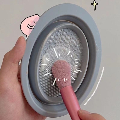 Pad de limpeza de espuma de estilo sustentável de maquiagem de silicone, escova de limpeza de limpeza de lavagem