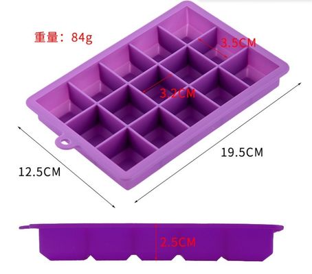 Fabricantes de sorvete fácil de soltar 15 cavidade 24 cavidade silicone cubos de gelo bandejas com tampas