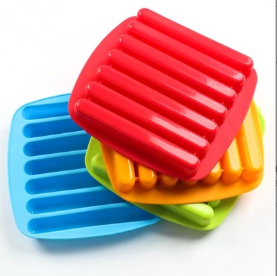 Molde de bastão de gelo multicolor 7 cavidades biscoitos de silicone molde de chocolate bandeja de gelo