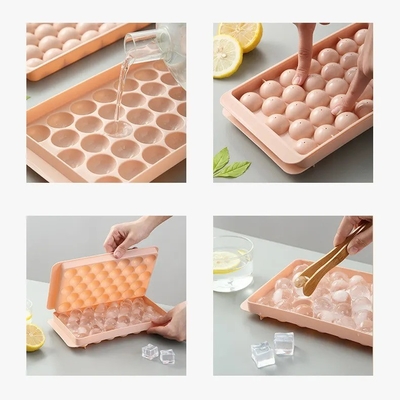 Mini círculo de gelo-cubo bandejas de plástico PP bola de gelo redonda fabricante de molde para congelador