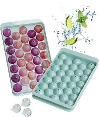 3D sustentável Whisky Drink Ice Ball Cube Maker Mold Trays com tampa e forma de esfera