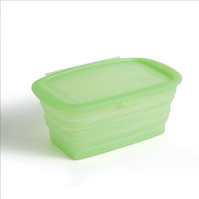 Conveniente 188*115*80MM Silicone Bento Foldable Box para almoço de vegetais e frutas de armazenamento