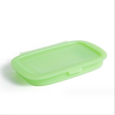 Conveniente 188*115*80MM Silicone Bento Foldable Box para almoço de vegetais e frutas de armazenamento