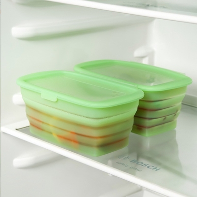 Conveniente 188*115*80MM Silicone Bento Foldable Box para almoço de vegetais e frutas de armazenamento