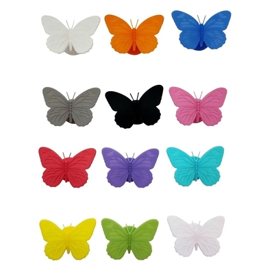 Empilhados Silicone Cute Design Borboleta Vinho Garrafa de Vidro Copo Etiquetas de Identificação