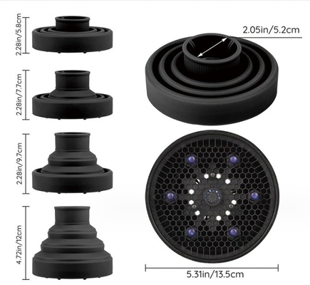 Secador de cabelo de sopro dobrável com material de silicone e serviço de moldagem