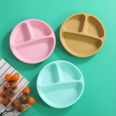 Tela de louça de silicone para crianças com vaso de sucção