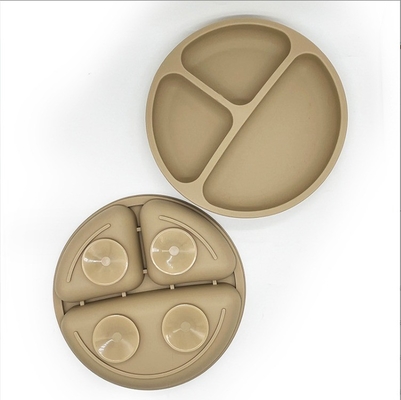 Tela de louça de silicone para crianças com vaso de sucção