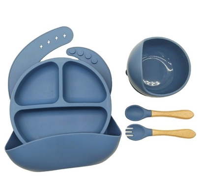 Conjunto de placa de silicone antiderrapante para crianças