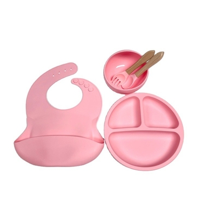 Conjunto de placa de silicone antiderrapante para crianças