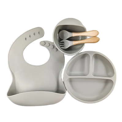 Conjunto de placa de silicone antiderrapante para crianças