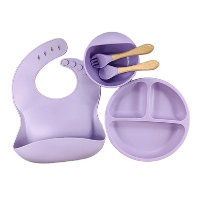 Conjunto de placa de silicone antiderrapante para crianças
